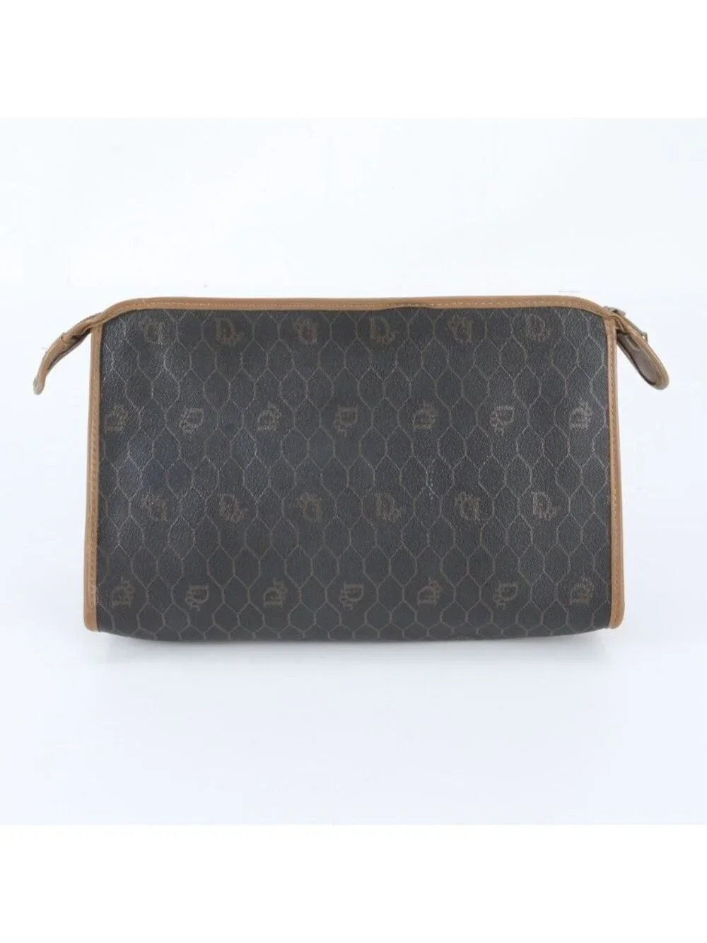 Dior Honeycomb Pattern Leather Clutch Pouch